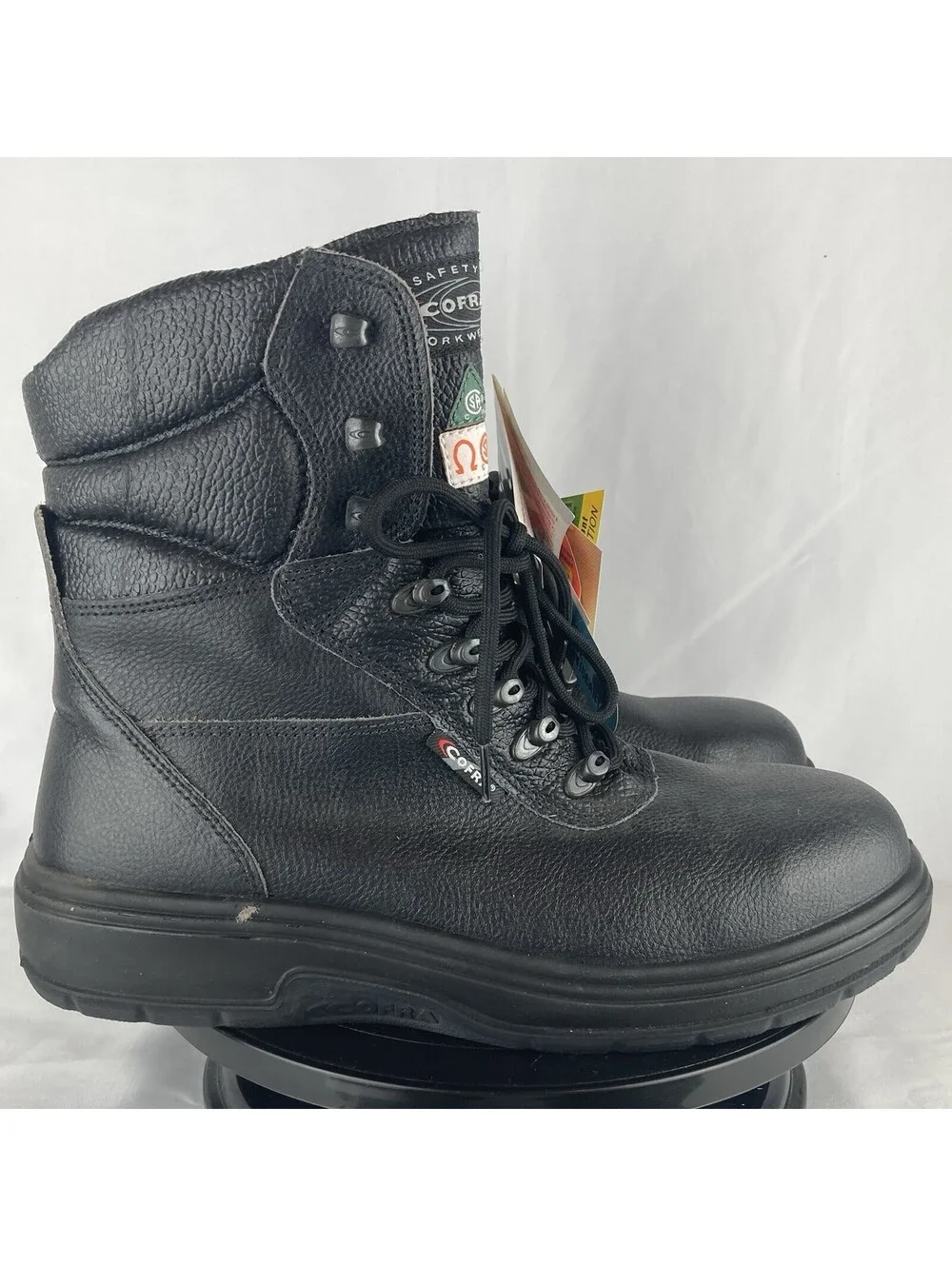 Men’s 11 (Wide) Cofra Road Safety Work Boots Black Leather CSA ASTM Steel Toe